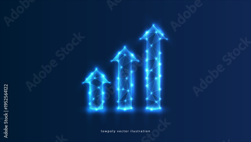 arrow 2 Choice deciding on the vision for the arrow path to success. business way to target. Career path, job search or opportunity. vector illustration digital low poly fantastic.
