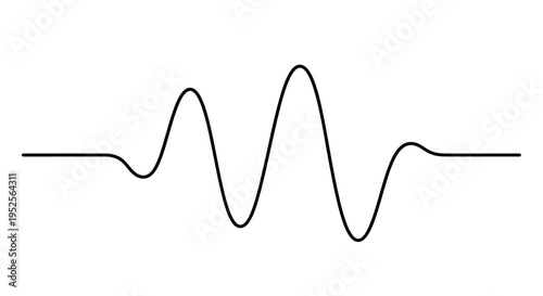 Irregular black wave graph representing data on an isolated white background.