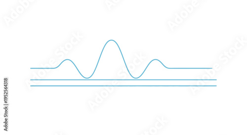 Simple blue sine wave graph with horizontal lines on a bright digital background.