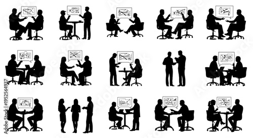 Business people talking in office meeting.