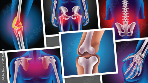 Body Anatomy: a detailed illustration showcasing a range of body anatomy, highlighting various bone structures and potential pain points. A visual guide for understanding health and well-being.