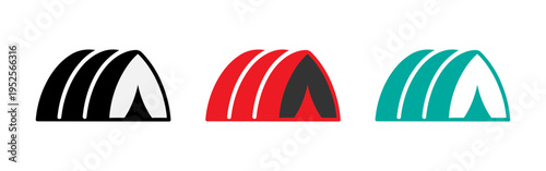 Stylized arches with different colors