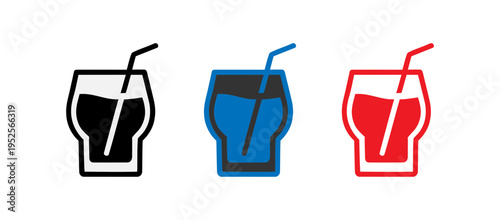 Drinks with straws in different colors