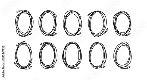 hand drawn scribble circles providing emphasis perfect for creative design projects and highlighting key text or elements