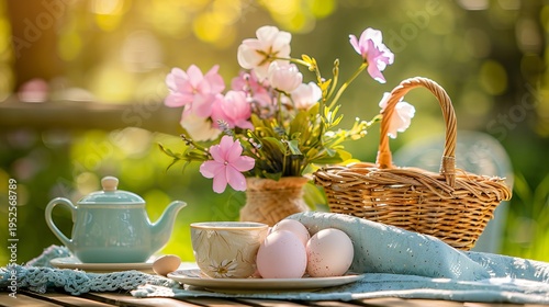 easter eggs in a basket