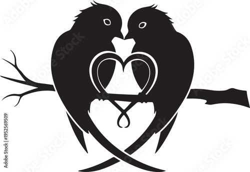Vector love bird icons isolated on Transparent Background