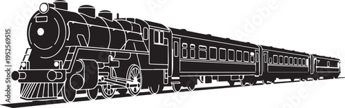 Black steam train vector isolated on Transparent Background
