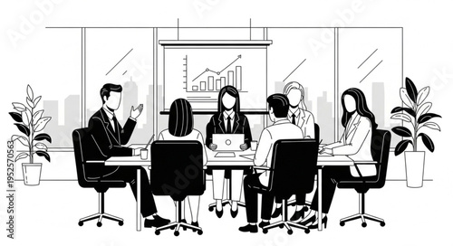 Business Meeting - Team Collaboration and Strategy Discussion.