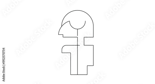 minimalist abstract geometric line art depicting a stylized human figure ideal for modern design branding and conceptual projects.