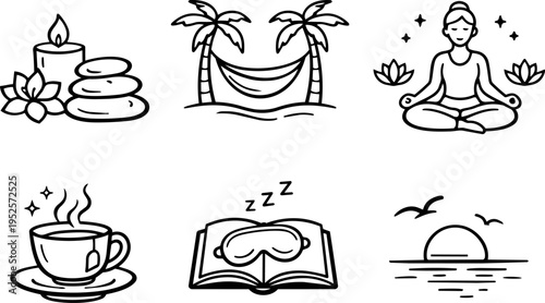 Cold flu symptoms treatment healthcare line icons
