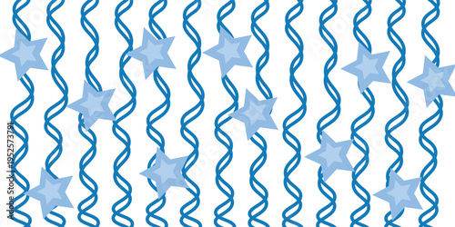 Marine rope with cute starfish seamless pattern, nautical modern style, summertime vacation concept design print background