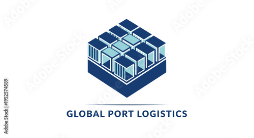 Abstract Logistics Network Illustration with Shipping Containers