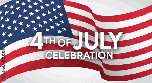 Patriotic American Flag on Fireworks Display Background