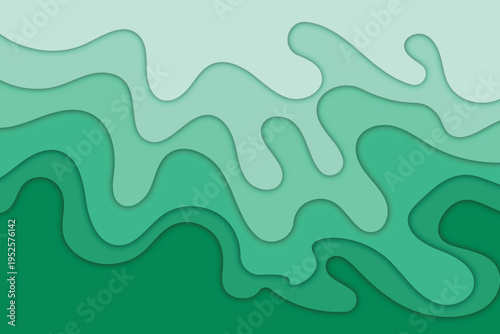 Abstract green wave pattern with gradient shades