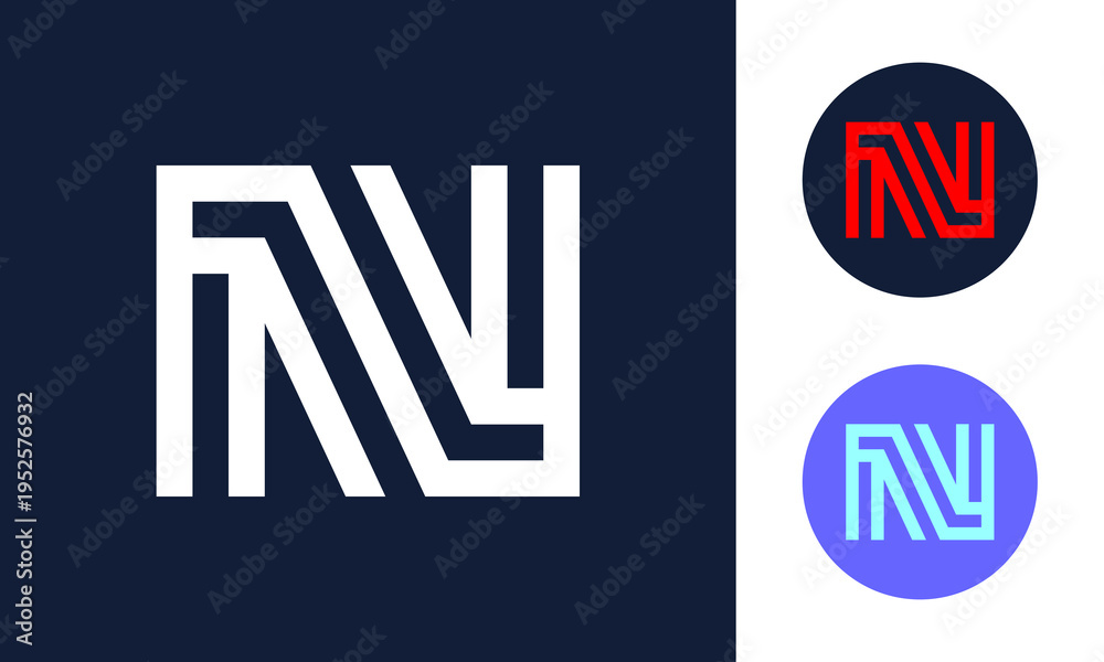 Obraz premium N Letter Logo Graphic with Line Style