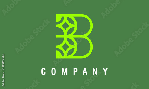 Minimalist Logo Letter B with elegant double star
