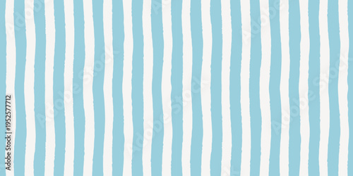 Watercolor baby stripe pattern with soft blue wave line stripes on white background, seamless hand painted texture for gentle beach style. Ideal for textiles tablecloth prints. Drag to swatches panel.