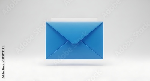 A blue envelope icon on a white background