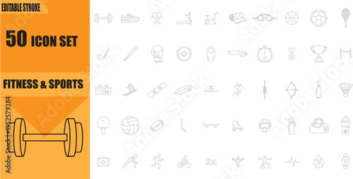 Dumbbell Fitness Sports Equipment Icon.