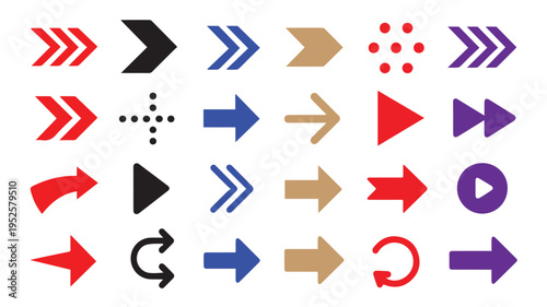 Collection of various arrow icons and symbols