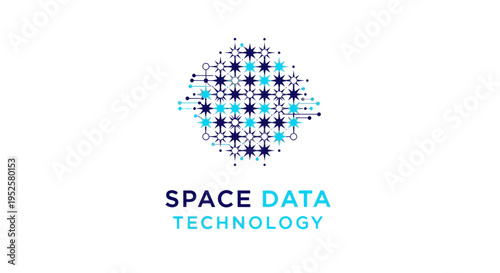 Abstract Network of Stars and Data Points, Futuristic Technology Concept