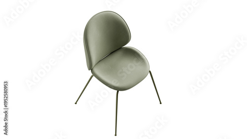 Beige chair with a yellow metal frame and soft seat on a transparent PNG background.

