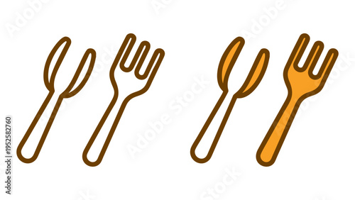 Cutlery Harmony: A graphic display of dining essentials - forks and spoons, in minimalist design, showcasing the elegance of culinary tools.