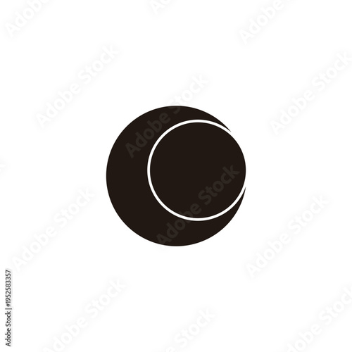 Letter C moon, geometric symbol simple logo vector