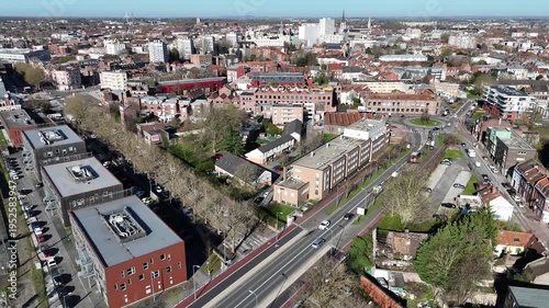 Le quartier de la gare de la ville de Tourcoing dans le Nord de la France.