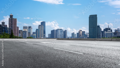 Wallpaper Mural Empty Asphalt Road with City Skyline in Background Torontodigital.ca
