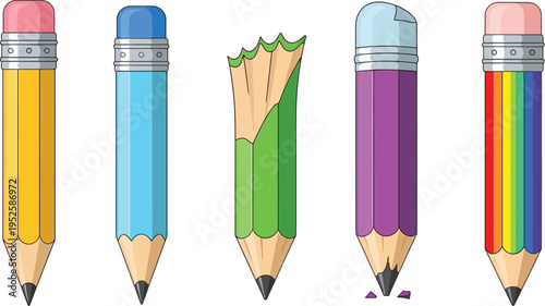 Pencil collection isolated vector
