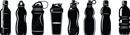 Drone quadcopter icon set, aerial camera UAV technology symbols, remote control flying device outline vector illustration collection