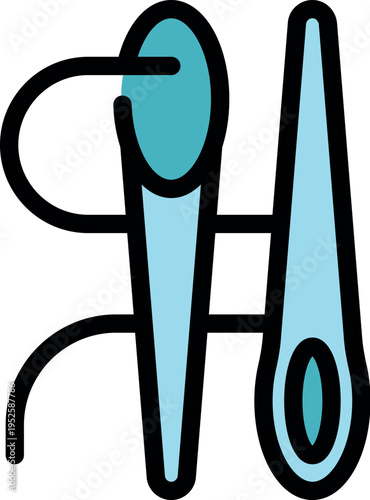 Needle with thread showing sewing, crafts, and tailoring