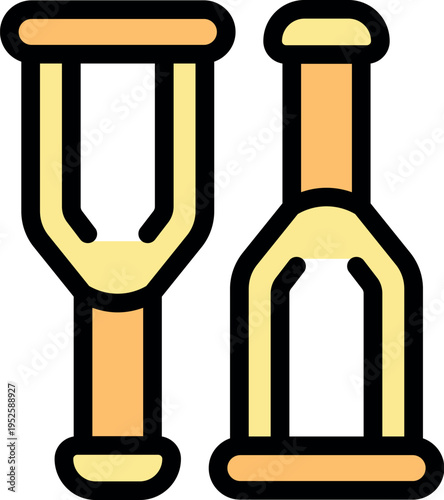 Wooden crutches offer assistance for individuals with leg injuries, promoting mobility and aiding in rehabilitation