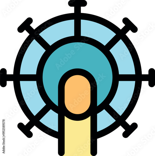 Innovative antivirus technologies and healthcare solutions symbolized by a finger activating a virus shaped button