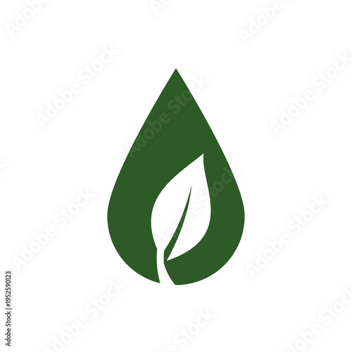  Minimalist Water Drop and Green Leaf Logo for Agriculture and Organic Branding

