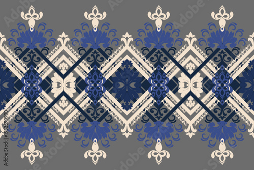 Damascus geometric pattern designs are used in textiles and decoration.
