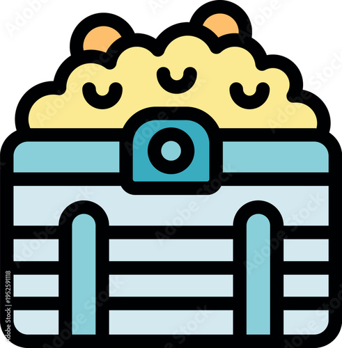 Treasure chest overflowing with gold coins and riches, secured with a lock, symbolizing wealth, abundance, and valuable possessions