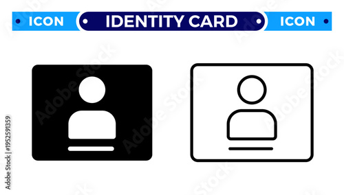 Identification Card for User Profile and Membership Authentication Vector Icon Set