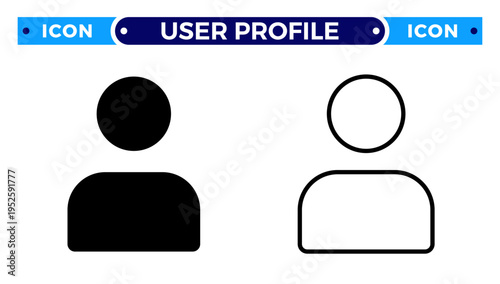 User Profile Avatar and Personal Member Account Interface Vector Icon Set