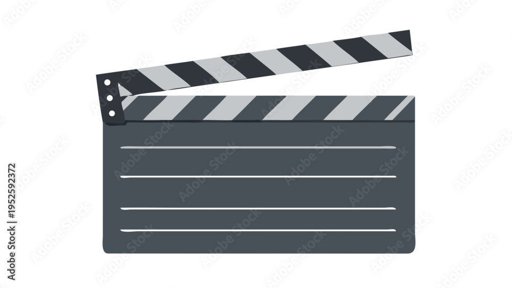 Fototapeta premium Movie Clapperboard Icon for Film Production, Cinema and Video Shooting Concept