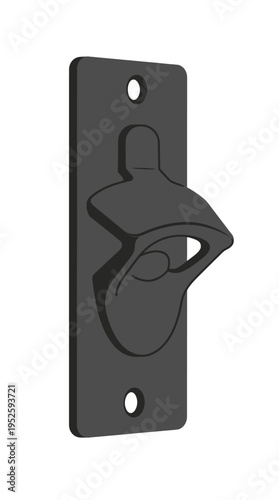 A close-up shot of a black bottle opener