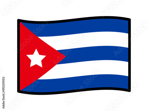 	キューバ共和国の国旗のイラスト素材4