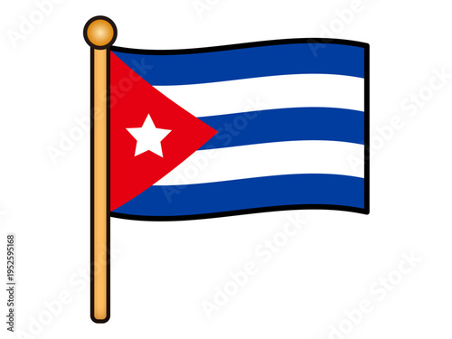 	キューバ共和国の国旗のイラスト素材