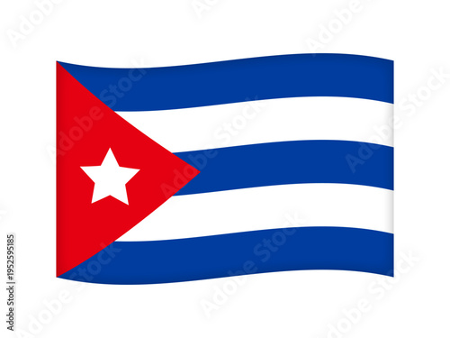 	キューバ共和国の国旗のイラスト素材3