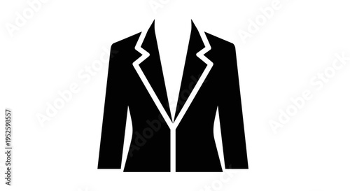 Black Business Suit Jacket Icon.