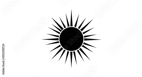 Black Sun Icon Graphic Design.