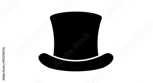 Black Top Hat Silhouette Icon 1.