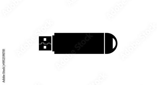 Black USB flash drive device.