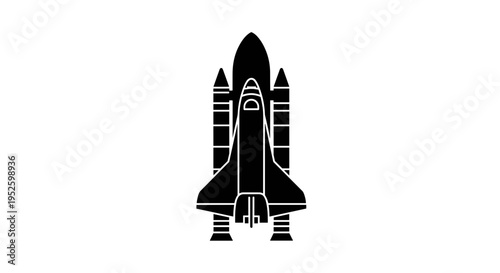 Space Shuttle Icon Black 1.